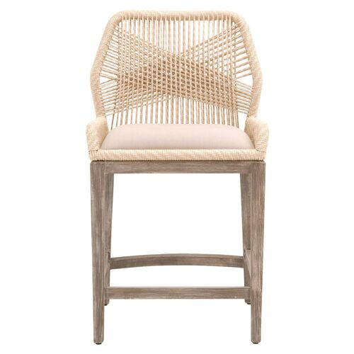 Easton Rope Counter Stool, Sand/Light Gray | One Kings Lane