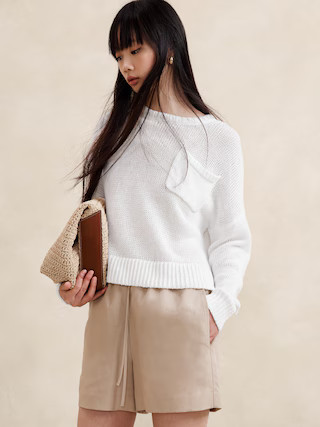 Cotton-Linen Boxy Sweater | Banana Republic (US)