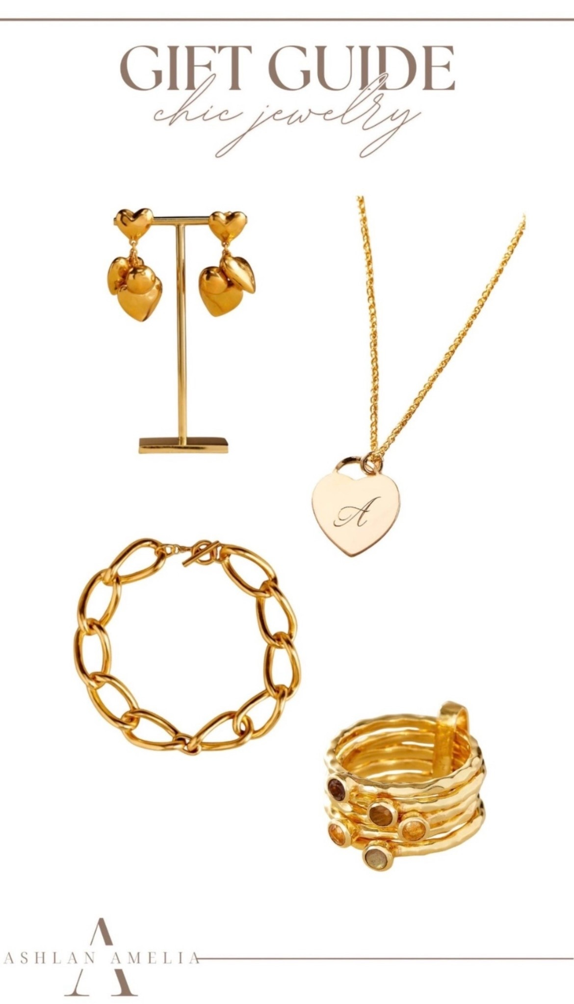 gold heart earrings, gold heart necklace, gold bracelet, chic jewelry, chic outfit, gifts for her, jewelry gifts 

#LTKSeasonal #LTKHoliday #LTKGiftGuide