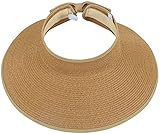 Simplicity Women's Summer Foldable Straw Sun Visor w/Cute Bowtie, 283_Natural | Amazon (US)