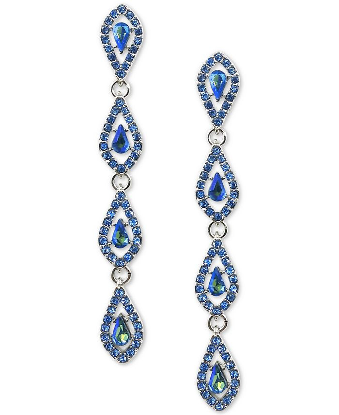 Crystal Teardrop Orbital Linear Drop Earrings, Created for Macy's | Macys (US)