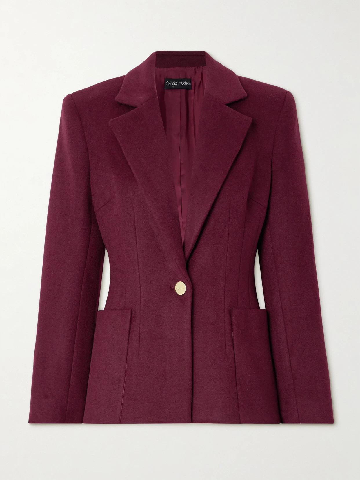 SERGIO HUDSON - Wool And Cashmere-blend Blazer - Burgundy | NET-A-PORTER (US)
