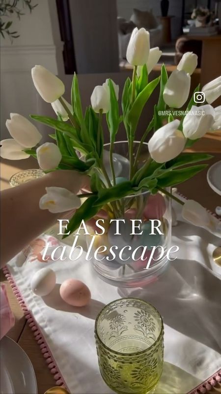 Easter tablescape you can easily recreate! These tulips are perfect for spring and the green glasses will be prefect for summer too! 

Easter tablescape, Easter, Easter table decor, Easter, Easter dress, Easter eggs, Easter napkins, tulips, Amazon find, Amazon home, Amazon home decor, home decor, dining table, dining room, dining, Easter egg, Easter bunny, Easter cake stand, 

#LTKhome #LTKFind #LTKSeasonal