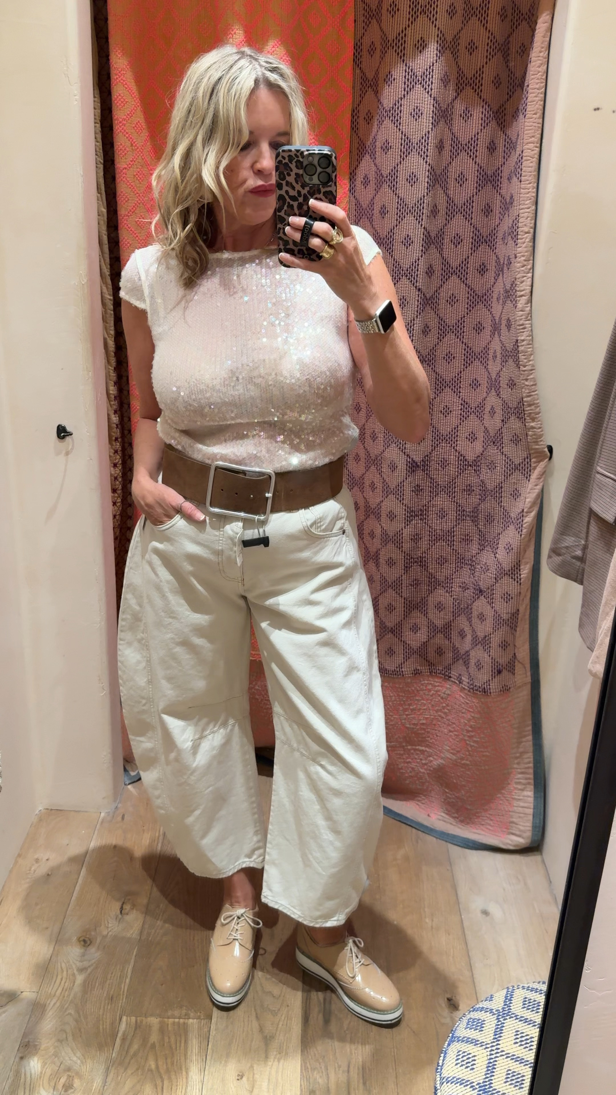 Real thoughts on barrel jeans…

I love to share things I love and adore as well as what are great wardrobe builders..  

I am for Throwing in a trendy item every now and again.   If it works on your body and you love  it…

These barrel jeans are a big no for me!! I think they can be cute on others, they just don’t work on my shape! 

I don’t have a waist.. I am a ruler shape, I feel for the balance of the wide hip and thigh of barrel jeans you need to have a waist! 

To give me a waist I added a wide belt (tts) in a small 

Sequins shirt tts in a smalll

#LTKStyleTip #LTKOver40 #LTKWatchNow