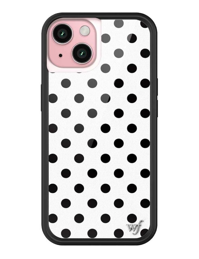 Wildflower Cases - Compatible with Apple iPhone 15 | Protective Black Bumper, 4ft Drop Test Certified, Women Owned Small Business | Polka Dot | White & Black - Spots Aesthetic Trendy Cute | Amazon (US)