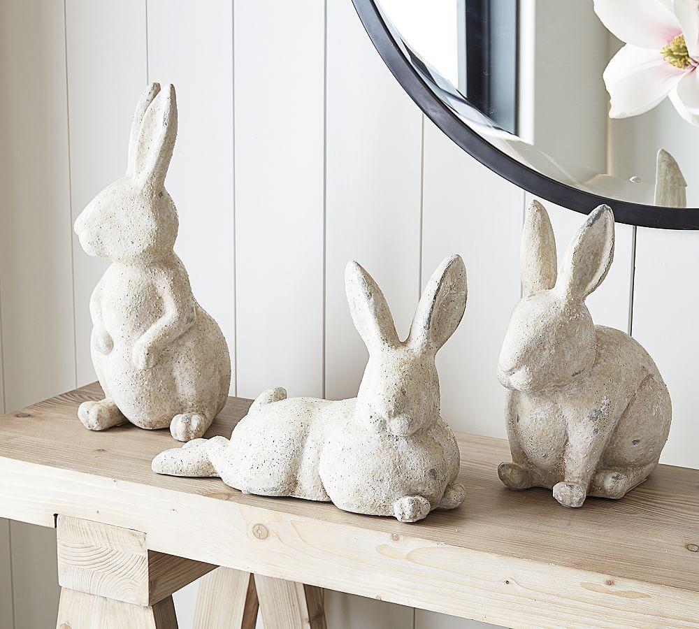 Handcrafted Terracotta Bunny Sculptures | Pottery Barn (US)