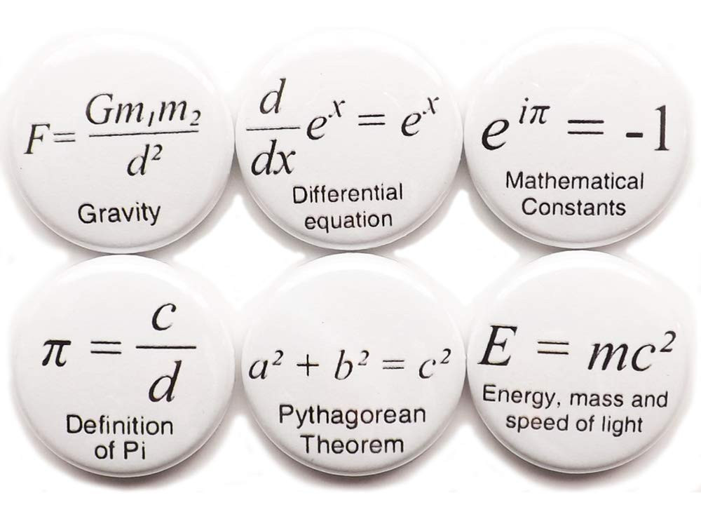 Math 6 Refrigerator Magnets Teacher Gift Home Decor Formulas Geek Nerd Science Pi Day Equations | Amazon (US)
