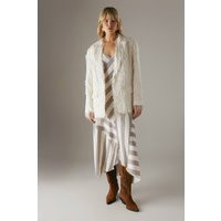 Warehouse Women's Oversized Fluffy Blazer in Cream | Size: 12 | NastyGal UK