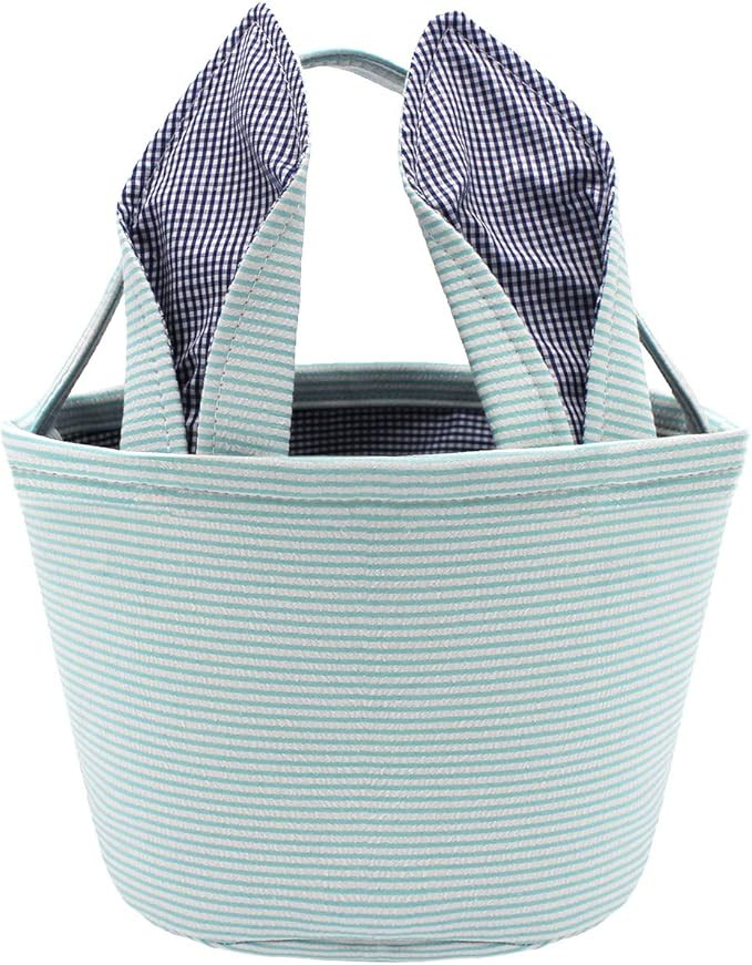Easter Baskets Easter Bunny Ears Bags - Easter Egg Bunny Bucket for Kids (Blue) | Amazon (US)