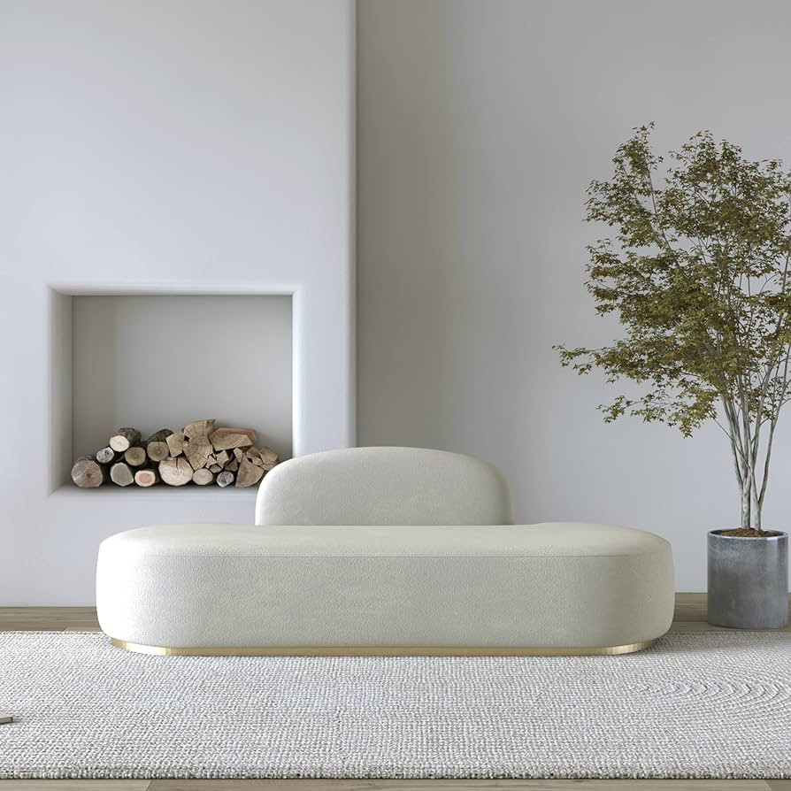 Acanva Modern Living Room Curved Sofa with Rounded Lines, 3-Seater Couch for Apartment, Business ... | Amazon (US)