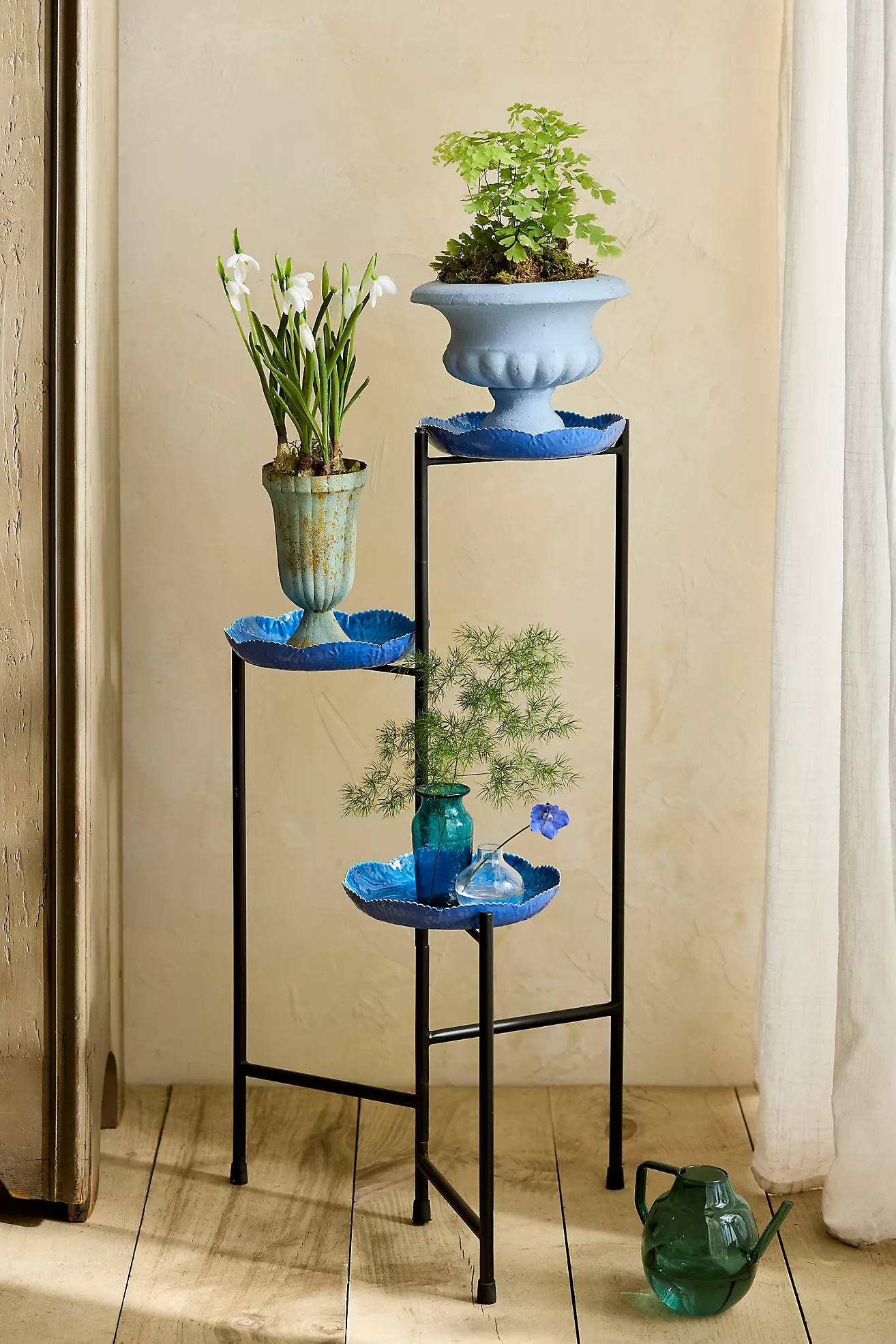 Ruffle Three-Tier Folding Iron Plant Stand | Terrain