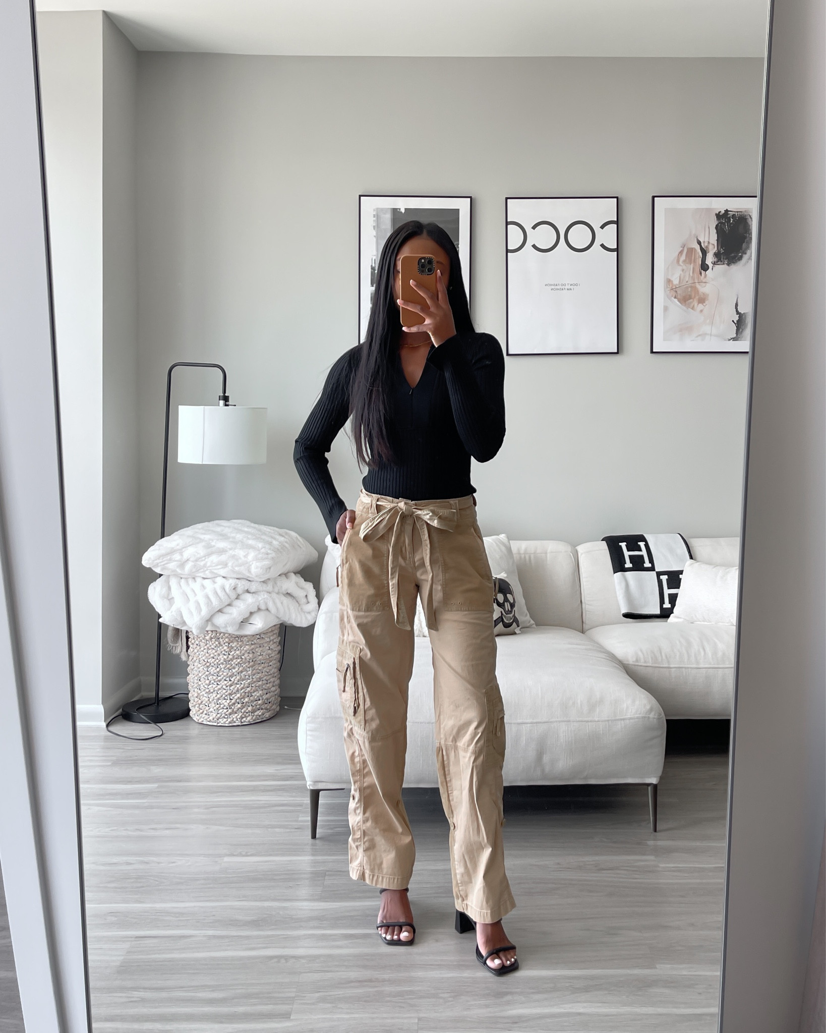 Cargo pants outfit for fall 🖤 Pants fit true to size! Wearing a small in the bodysuit, extra small in these pants! 

#LTKshoecrush #LTKSale #LTKunder100