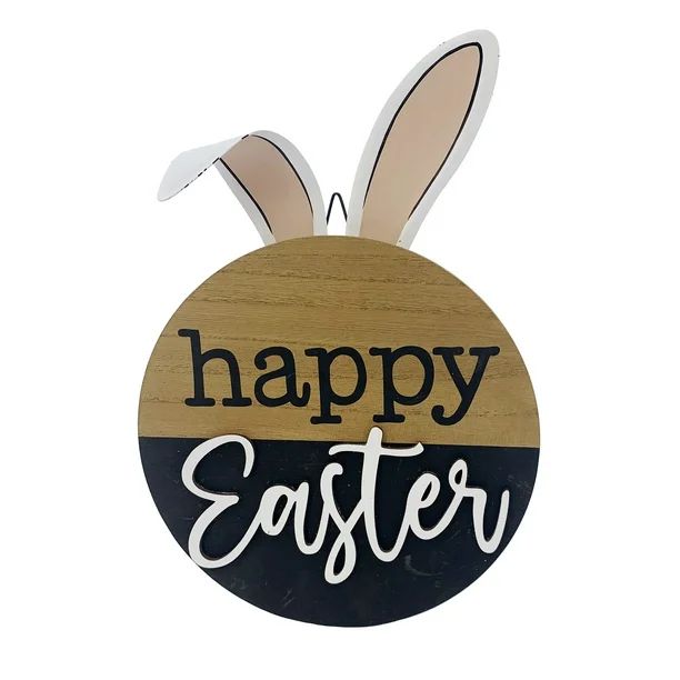 Way To Celebrate Easter Bunny Ears Door Sign Wood Decoration, 11.25" - Walmart.com | Walmart (US)