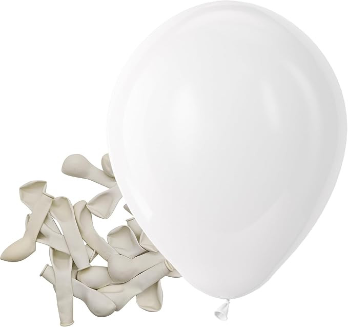 Bezente White Balloons Latex Party Balloons - 150 Pack 5 inch Matte White Helium Balloons for Whi... | Amazon (US)