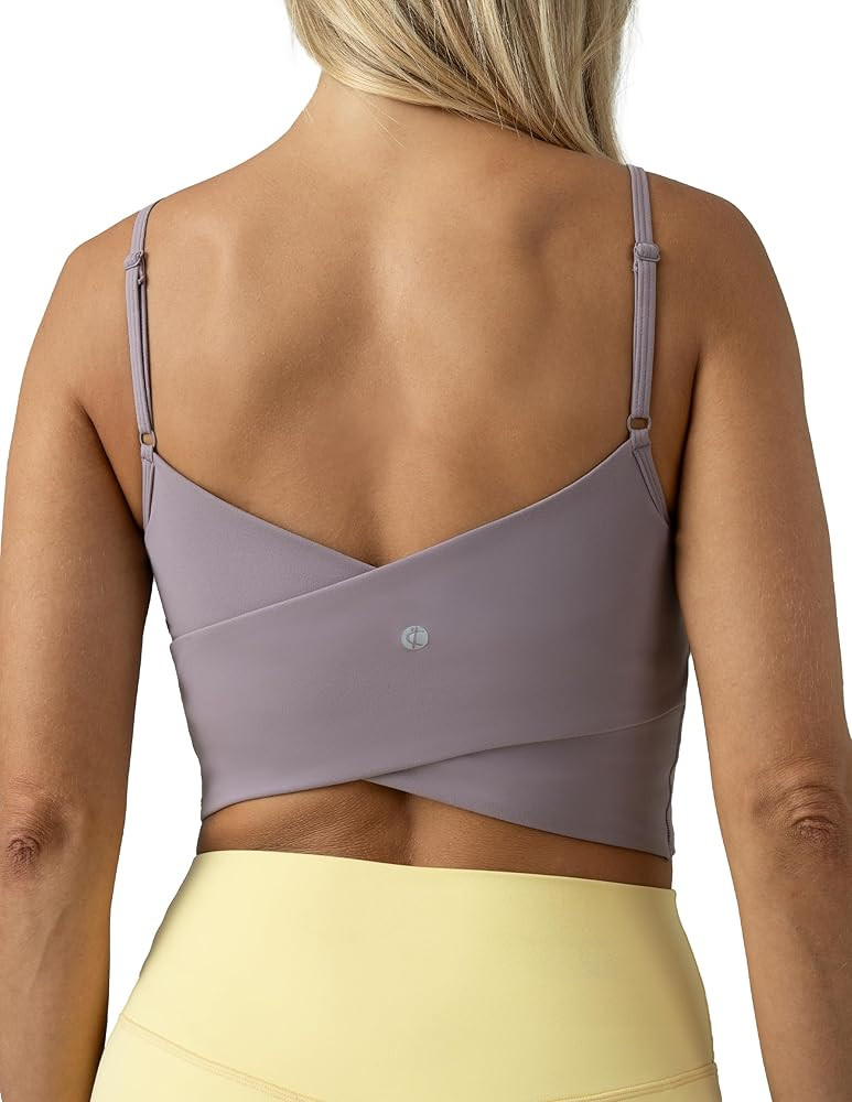 Colorfulkoala Women's Dreamlux Crop Tank Tops with Built in Bra Adjustable Spaghetti Strap Workou... | Amazon (US)