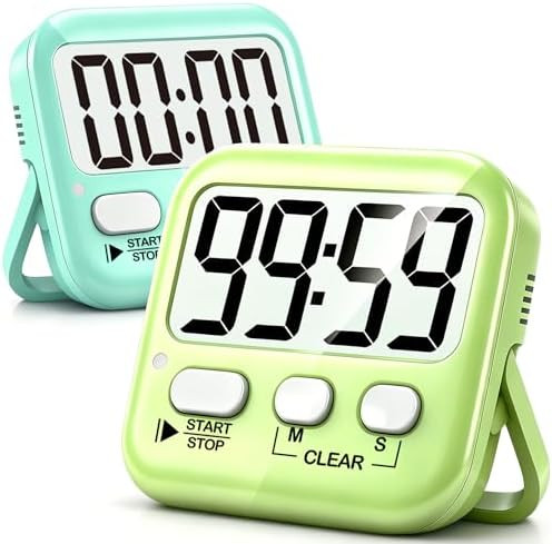 2 Pack Digital Timer for Kids Classroom Kitchen Timers for Cooking | w/ Battery, Easy to View, Al... | Amazon (US)
