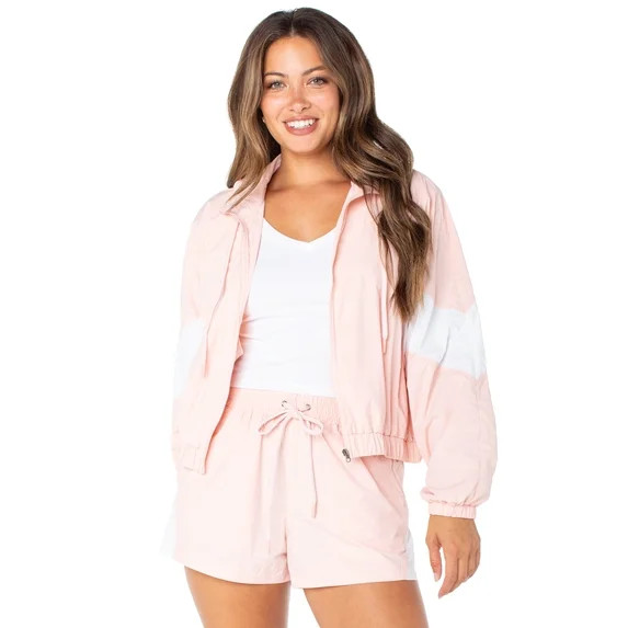 Celebrity Pink Women's Zip Front Hooded Windbreaker Jacket, Sizes XS-XXXL | Walmart (US)