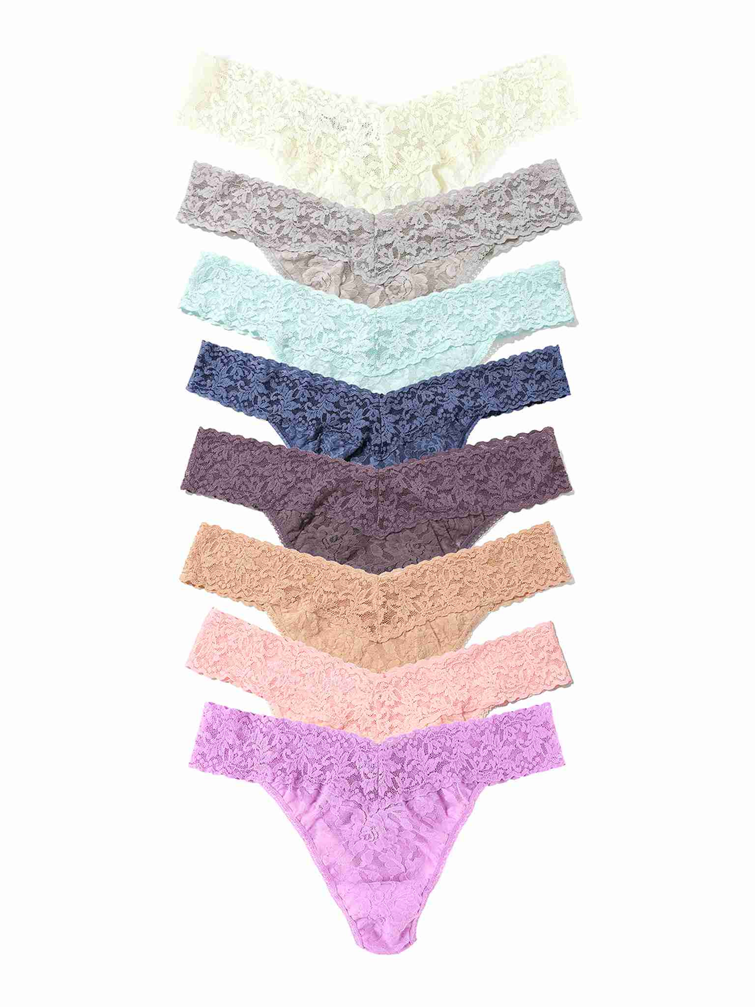 8 Pack Signature Lace® Original Rise Thong Basic Neutrals Black Friday Sale | Hanky Panky