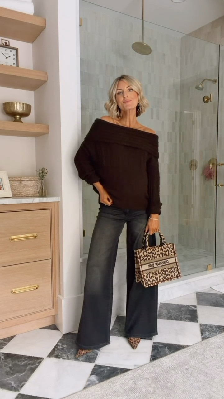 Loving this for a winter date night look 💕 this off the shoulder top really gives this an elevated look! Wearing S/25. 

Loverly Grey, date night outfit ideas, off the shoulder sweater, brown sweater, winter fashion, winter outfit ideas 

#LTKSeasonal #LTKootd #LTKValentine