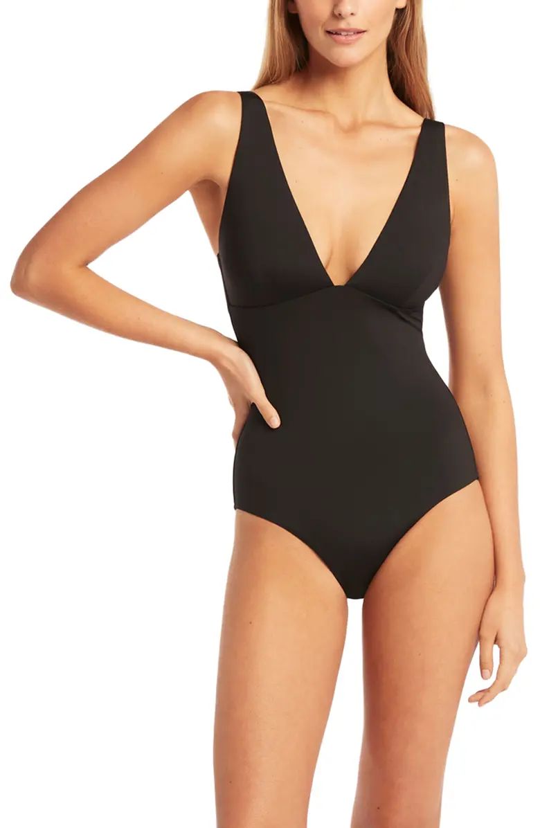 Sea Level Essentials Longline One-Piece Swimsuit | Nordstrom | Nordstrom