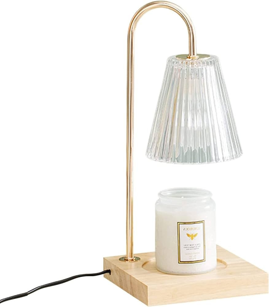 Candle Warmer Lamp with 2 Bulbs, Dimmable Metal Table Candle Lamp with Timer, Electric Melt Wax C... | Amazon (US)