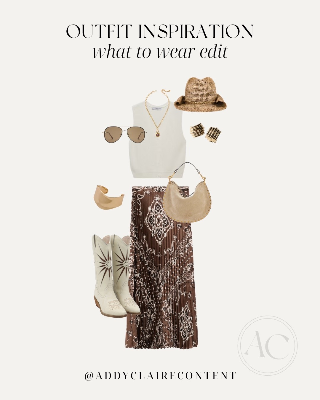 Western Inspired Outfits 🤠
Country concert outfit summer/ gameday outfit/ brown purse/ cowboy boots/ maxi skirt/ Festival outfit ideas/ summer mini dress/ Country concert outfit/ country concert outfit ideas/ country concert fits/ Morgan wallen concert outfit/ megan moroney concert outfit, Luke combs concert outfit/ Riley green concert outfit

#LTKSeasonal #LTKU #LTKStyleTip