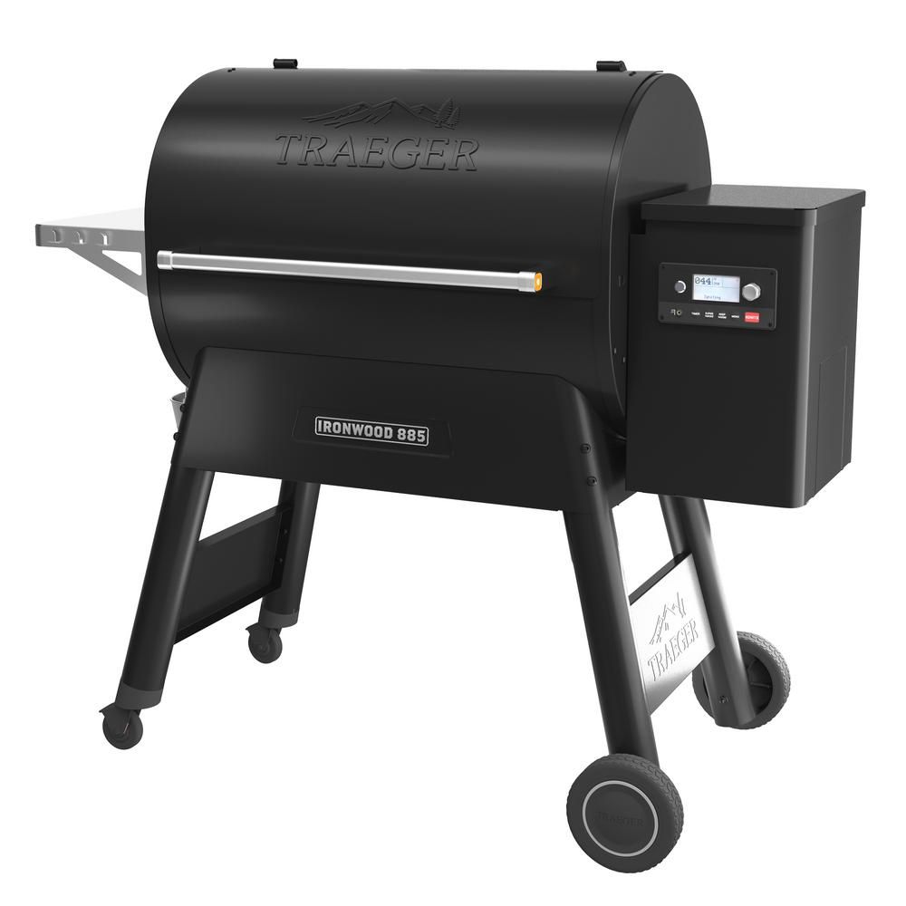 Traeger Ironwood 885 Wifi Pellet Grill and Smoker in Black | The Home Depot