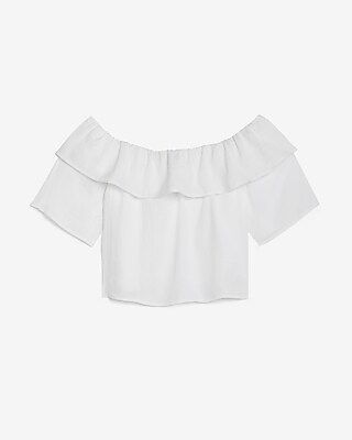 Layered Off The Shoulder Top White Women's XL | Express