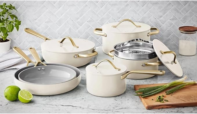 Member's Mark MEMBER'S 11-Piece Modern Ceramic Cookware Set In Cream 2x3x6 | Amazon (US)