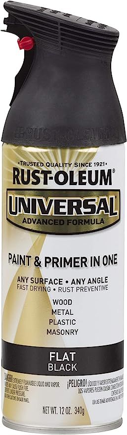 Rust-Oleum 245198 Surface, 12 oz, Flat Black Universal Enamel Spray Paint, 12 Ounce | Amazon (US)