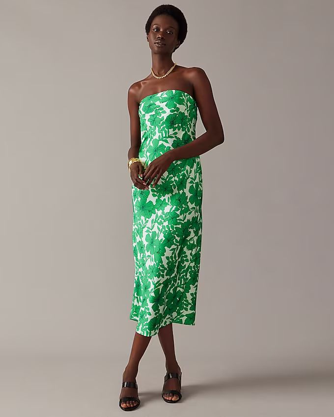 Collection strapless slip dress in greenhouse floral print | J.Crew US