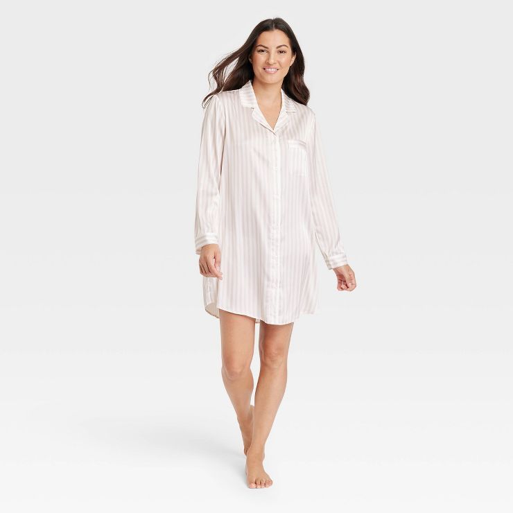 Women's Satin Notch Collar NightGown - Stars Above™ | Target