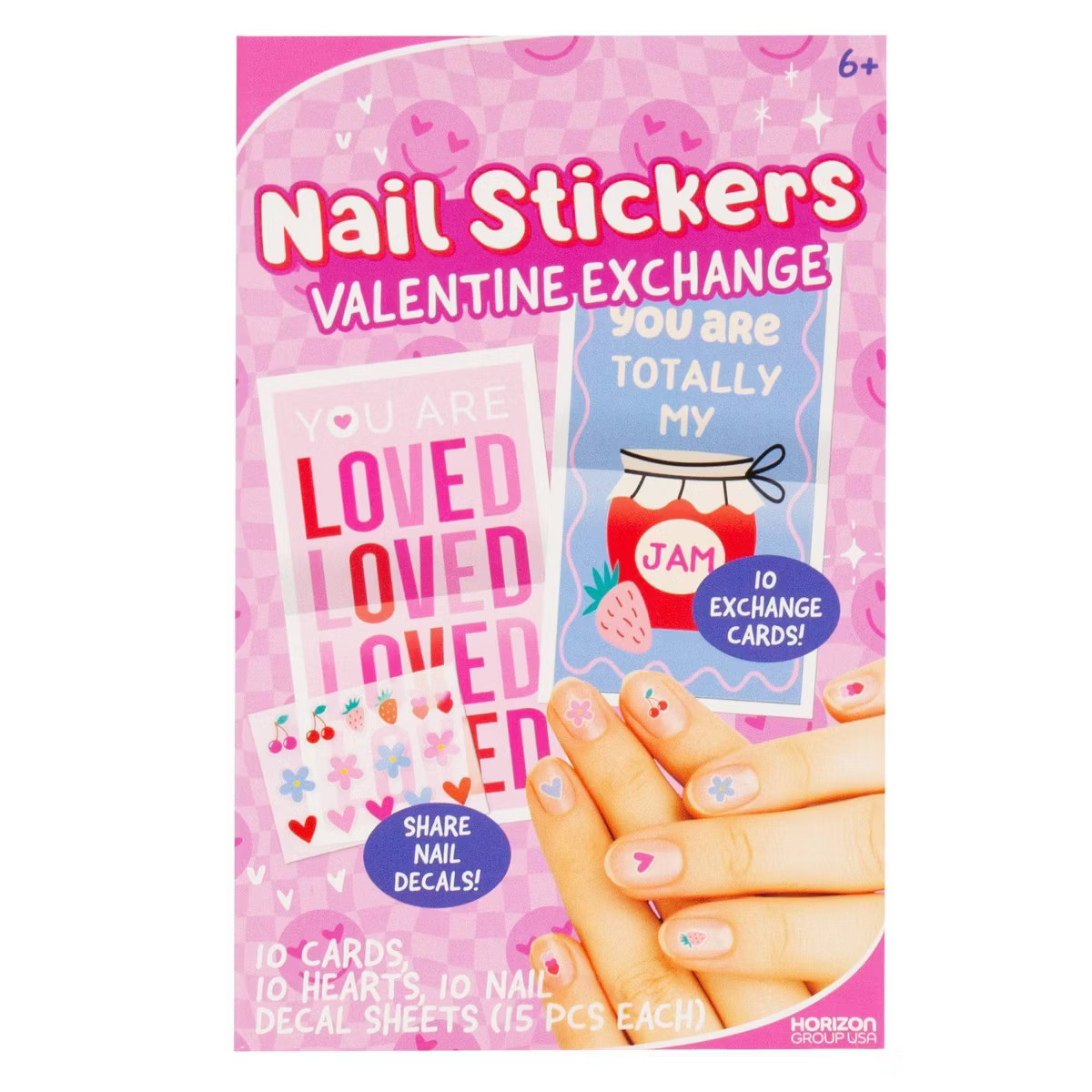 Horizon Group 16ct Valentine's Day Nail Decal Exchange Cards | Target