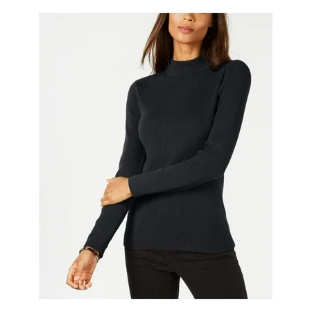 KAREN SCOTT Womens Black Ribbed Long Sleeve Turtle Neck Sweater Petites PXL | Walmart (US)