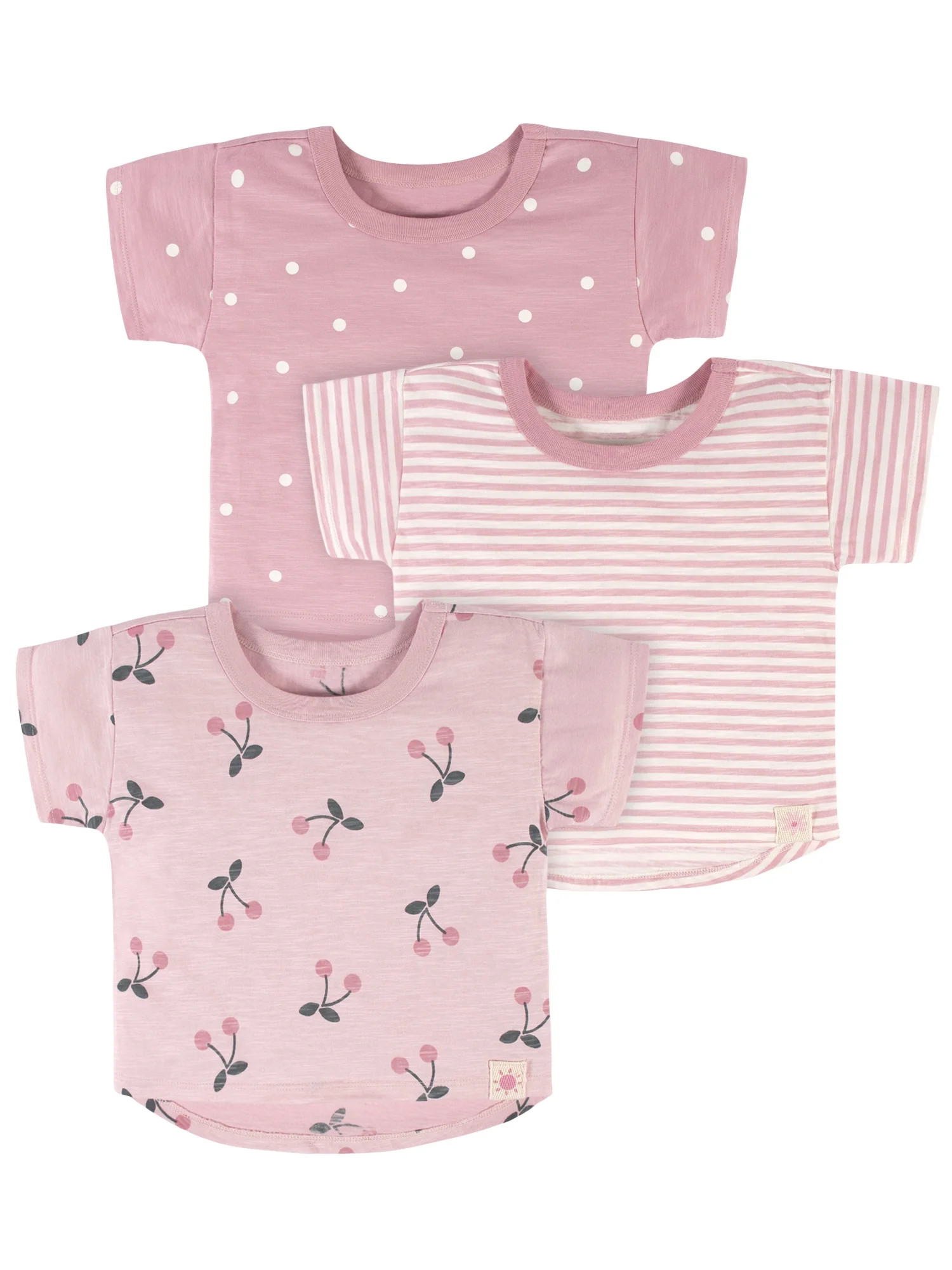 Modern Moments by Gerber Baby & Toddler Girls Short Sleeve Ribbed Tee, 3-Pack, (12M - 5T) - Walma... | Walmart (US)