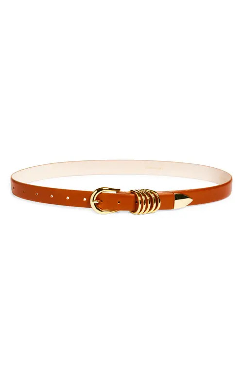 Déhanche Hollyhock Leather Belt in Terre/Gold at Nordstrom, Size Medium | Nordstrom