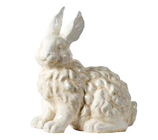 Barbara King 14" Ceramic Fluff Bunny Statue | QVC