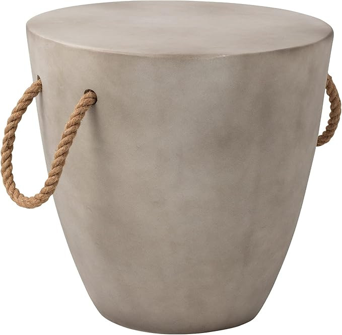 SUNBURY Concrete Side Table,Outdoor Side Table for Patio,17" Outdoor Accent Table w Hemp Rope, Pa... | Amazon (US)