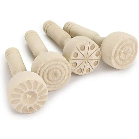 Wooden Clay Stamp Set Wooden Playdough Stamps Wooden Handle Pottery Tools Wooden Handle Stamps Set o | Walmart (US)