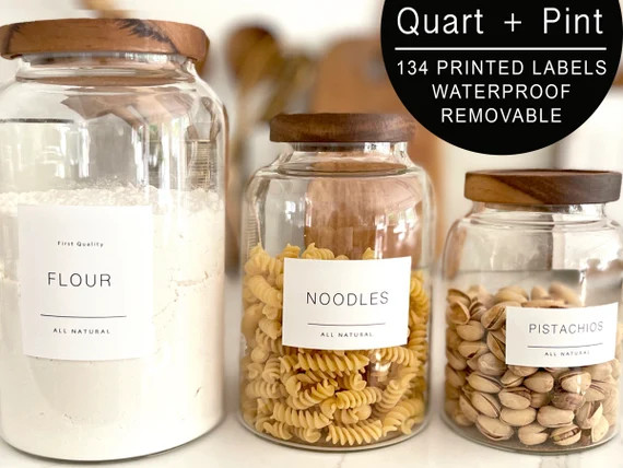 134 Minimalist White Pantry Labels. Preprinted Modern - Etsy | Etsy (US)