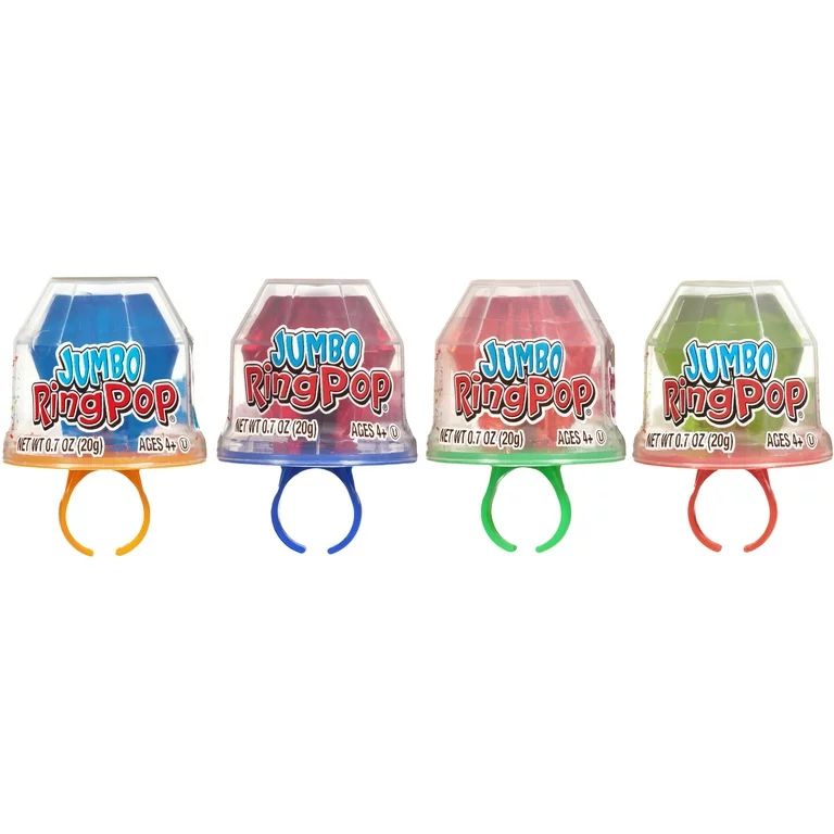 Jumbo Ring Pop Individually Wrapped Lollipops, Assorted Flavors, .7oz, 1-Count - Walmart.com | Walmart (US)