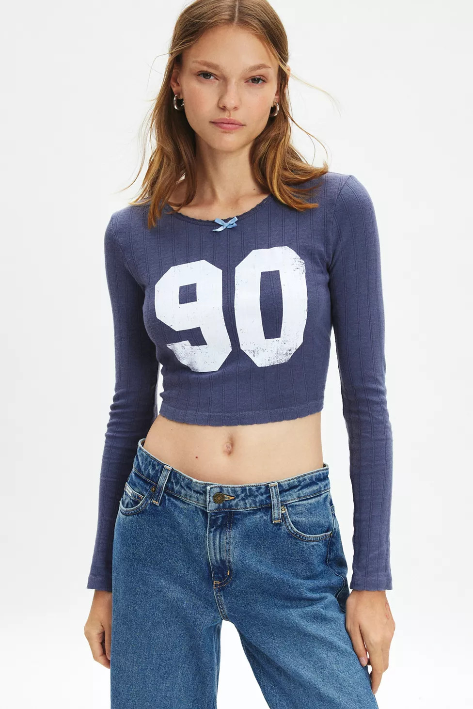 Future State 90 Graphic Pointelle Long Sleeve Tee | Urban Outfitters (US and RoW)