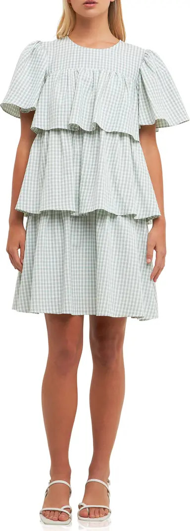 Gingham Print Tiered Dress | Nordstrom