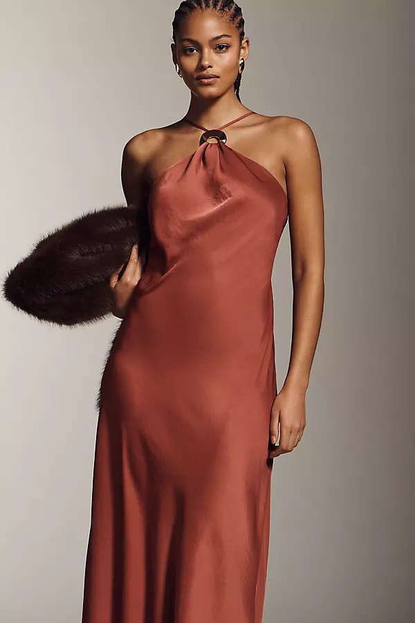 Veda Halter Slip Midi Dress | Anthropologie (US)