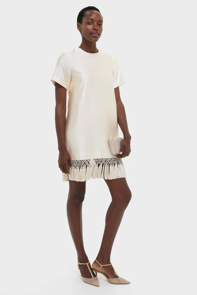 Ivory Dupioni Tassel Downing Dress | Tuckernuck (US)