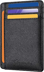 Travelambo Slim Wallet Front Pocket Minimalist Leather RFID Blocking Medium Size | Amazon (US)