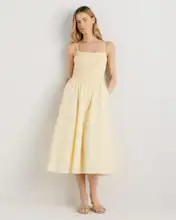 100% Organic Cotton Poplin Drop Waist Midi Dress | Quince