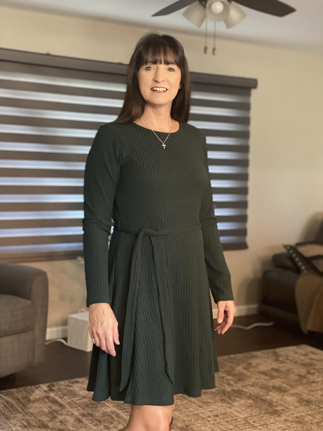 Newshows Women's Long Sleeve Fall Teacher Dresses 2025 Work Casual Knit Pockets Winter Sweater Dr... | Amazon (US)