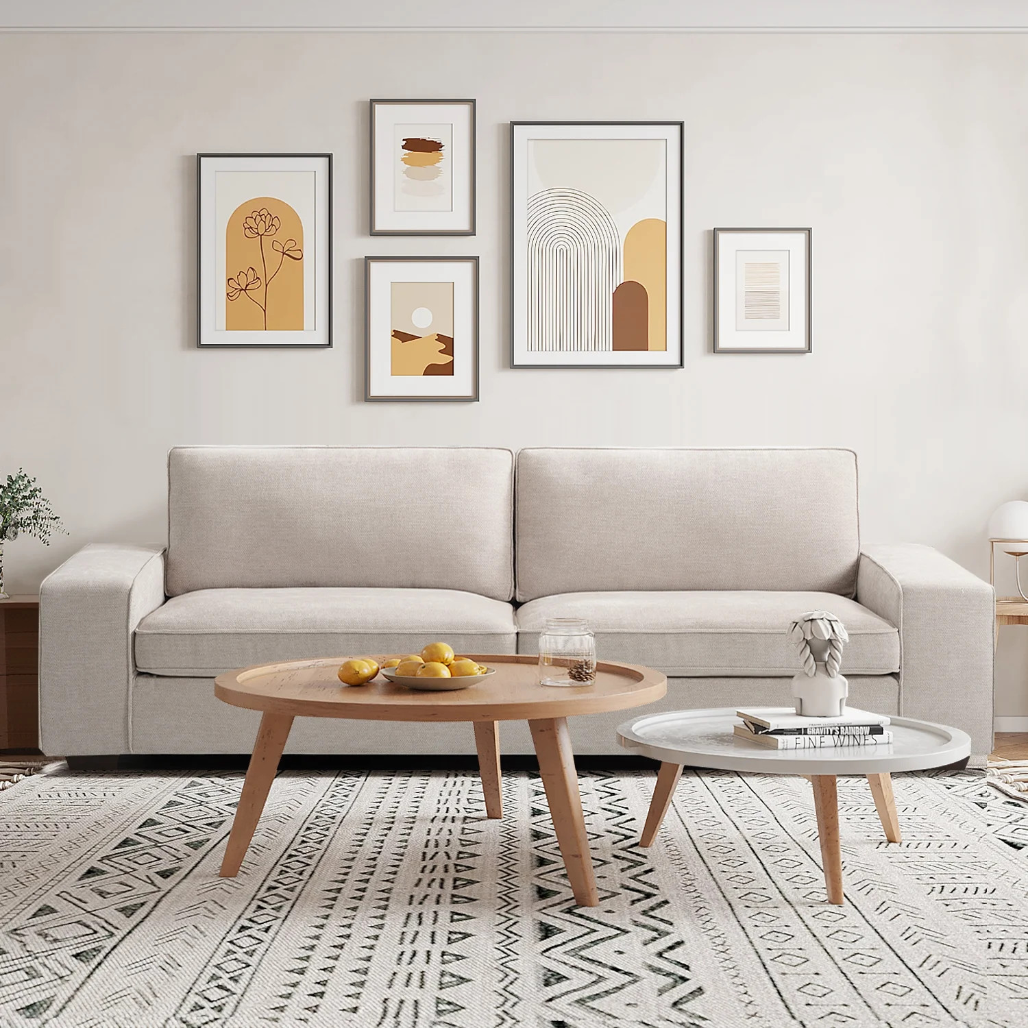 3-Seat Sofa 88.25",Soft and Comfortable,Apartments Small Sofa, Suitable for Living Room, Bedroom,... | Walmart (US)