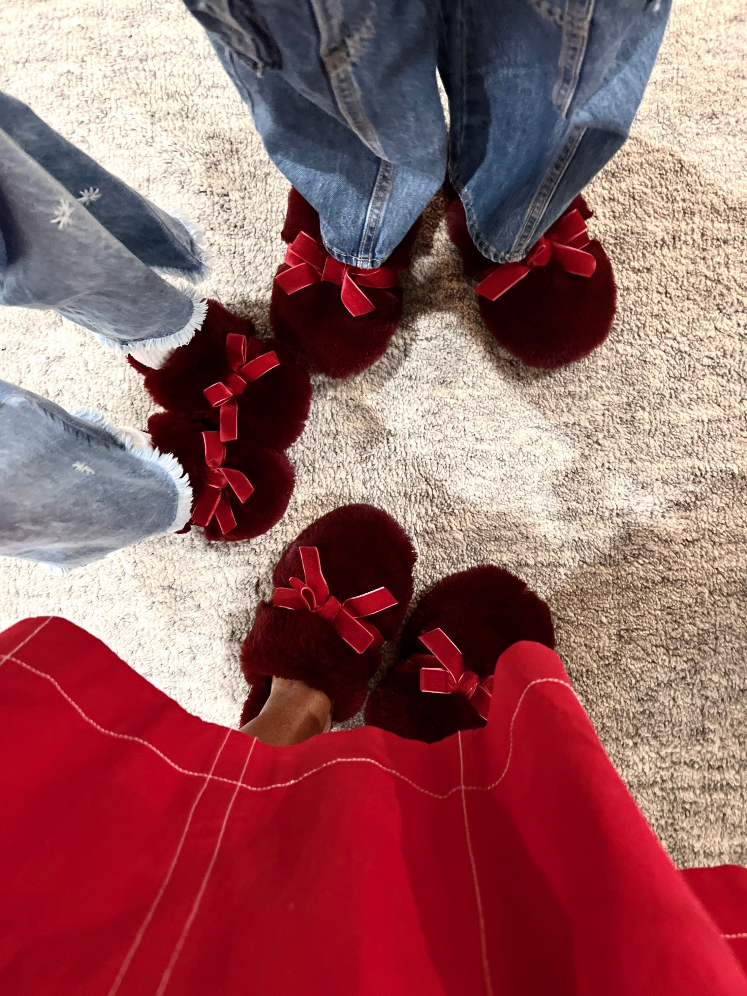 Red dress + fuzzy slippers = cozy perfection. Everything linked 🤍

#LTKmomlife #LTKGiftGuide #LTKHoliday